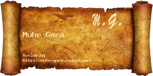Muhr Gara névjegykártya
